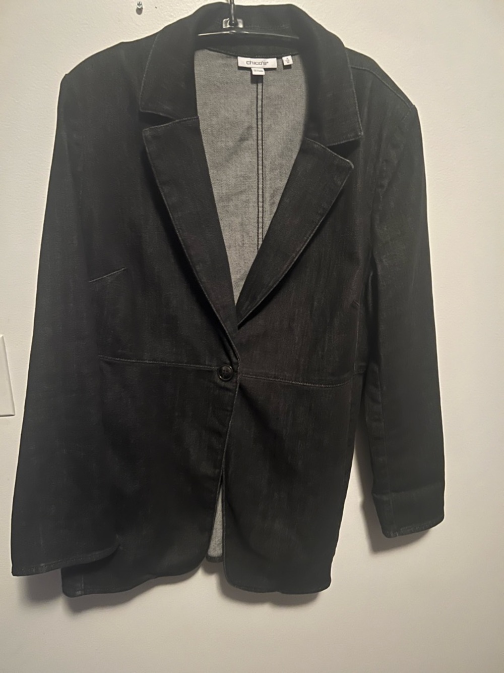 Chico's Black Corduroy Single-Button Blazer